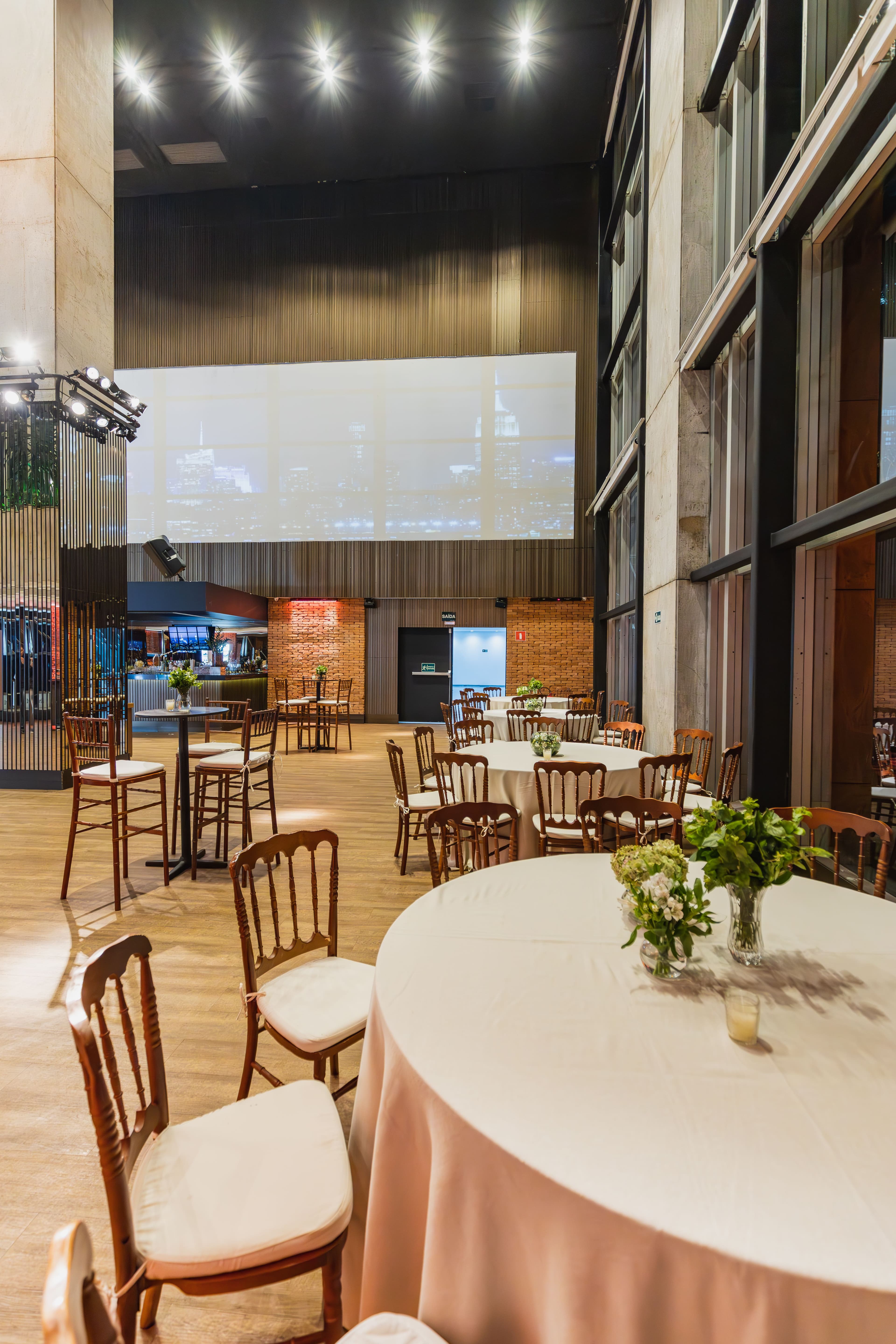 AV Touch project — hotel ballroom with sound system and LED screen
